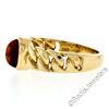 Image 3 : 18kt Yellow Gold 0.85 ctw Oval Citrine Solitaire Ring w/ Cuban Link Shank