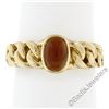 Image 5 : 18kt Yellow Gold 0.85 ctw Oval Citrine Solitaire Ring w/ Cuban Link Shank
