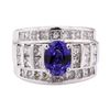 Image 2 : 3.02 ctw Sapphire And Diamond Ring - 14KT White Gold