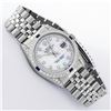 Image 4 : Rolex Mens Stainless Steel Diamond Lugs MOP Diamond & Sapphire Datejust Wristwat