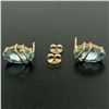 Image 2 : 14k Yellow Gold 2.00 ctw Semi Caged Marquise Cut Blue Topaz Stud Earrings