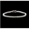 Image 1 : 18KT White Gold 7.06 ctw Diamond Tennis Bracelet