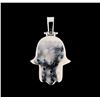 Image 2 : 2.10 ctw Diamond Hamsa Pendant - 14KT White Gold