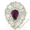 Image 1 : 14kt White Gold 5.40 ctw Pear Ruby and Diamond Ballerina Cocktail Ring
