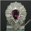 Image 5 : 14kt White Gold 5.40 ctw Pear Ruby and Diamond Ballerina Cocktail Ring