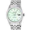 Image 2 : Rolex Mens Stainless Steel Green Diamond 36MM Datejust Wristwatch