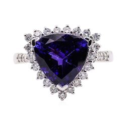 5.16 ctw Tanzanite and Diamond Ring - Platinum