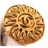 Image 2 : Chanel Vintage Gold CC Sun Brooch Pin