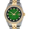 Image 1 : Rolex Mens 2 Tone 14K Green Vignette Diamond Lugs Datejust Wristwatch