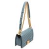 Image 2 : Chanel Turquoise Blue Caviar Leather Boy Bag