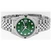 Image 3 : Rolex Mens Stainless Steel Diamond Lugs Green Diamond & Emerald Datejust Wristwa