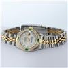 Image 5 : Rolex Ladies 2 Tone Yellow Gold MOP Diamond & Emerald Datejust Wristwatch