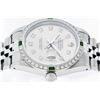 Image 3 : Rolex Mens Stainless Steel Slate Grey Diamond & Emerald Datejust Wristwatch