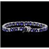 Image 2 : 18.00 ctw Blue Sapphire Bracelet - 14KT White Gold