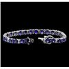 Image 3 : 18.00 ctw Blue Sapphire Bracelet - 14KT White Gold