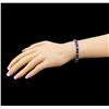 Image 4 : 18.00 ctw Blue Sapphire Bracelet - 14KT White Gold