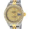 Image 1 : Rolex Ladies Quickset 2 Tone Champagne Channel Diamond Datejust Wristwatch