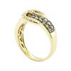 Image 4 : 0.90 ctw Chocolate and White Diamond Buckle Ring - 14KT Yellow Gold