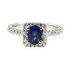 Image 2 : 1.44 ctw Oval Brilliant Blue Sapphire And Diamond Ring - 18KT White Gold