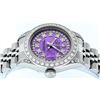 Image 5 : Rolex Ladies Stainless Steel Quickset Purple String Diamond Lugs Datejust Wristw