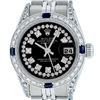Image 1 : Rolex Ladies Stainless Steel 26MM Black String Diamond Lugs Datejust Wristwatch