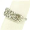 Image 5 : Platinum .65 ctw European & Single Cut Diamond Double Band Ring