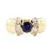 Image 2 : 1.47 ctw Blue Sapphire And Diamond Ring - 14KT Yellow Gold