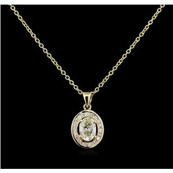1.23 ctw Diamond Pendant With Chain - 14KT White Gold