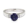 Image 2 : 2.42 ctw Sapphire and Diamond Ring - 14KT White Gold