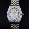 Image 1 : Rolex Mens 2 Tone 14K Mother Of Pearl Diamond & Sapphire Datejust Wristwatch