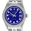 Image 2 : Rolex Mens Stainless Steel Blue String Diamond 36MM Datejust Wristwatch