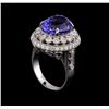 Image 4 : 9.23 ctw Tanzanite and Diamond Ring - 14KT White Gold