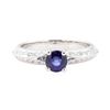 Image 2 : 1.02 ctw Sapphire And Diamond Ring - 18KT White Gold