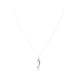 0.13 ctw Diamond Double Journey Pendant with Chain - 14KT White Gold
