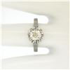 Image 4 : Antique Art Deco Platinum 0.78 ctw Old Mine Cut Diamond Filigree Engagement Ring