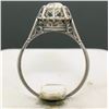 Image 9 : Antique Art Deco Platinum 0.78 ctw Old Mine Cut Diamond Filigree Engagement Ring