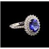 Image 1 : 14KT White Gold 1.92 ctw Tanzanite and Diamond Ring