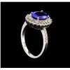Image 4 : 14KT White Gold 1.92 ctw Tanzanite and Diamond Ring