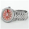 Image 7 : Rolex Mens Stainless Steel Red String Diamond 36MM Datejust Wristwatch With Role