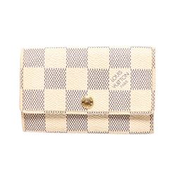 Louis Vuitton Damier Azur Canvas Leather 6 Key Holder