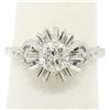 Image 1 : Vintage Platinum 0.68 ctw Round Transitional Diamond Solitaire Ring