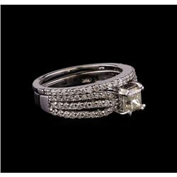 1.40 ctw Diamond Wedding Ring Set - 14KT White Gold