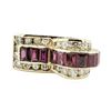 Image 2 : 3.04 ctw Square Step Rubies And Diamond Ring - 14KT Yellow Gold