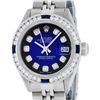 Image 1 : Rolex Ladies Stainless Steel Blue Vignette Diamond & Sapphire Datejust Wristwatc