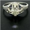 Image 6 : Antique Art Deco 20kt White Gold Diamond and Sapphire Engagement Ring