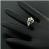 Image 7 : Antique Art Deco 20kt White Gold Diamond and Sapphire Engagement Ring