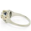 Image 9 : Antique Art Deco 20kt White Gold Diamond and Sapphire Engagement Ring