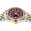 Image 3 : Rolex Mens 2 Tone 14K Maroon VS Diamond & Sapphire Datejust Wriswatch