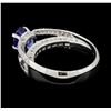 Image 3 : 0.70 ctw Diamond and Sapphire Ring - 18KT White Gold