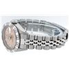 Image 4 : Rolex Ladies Stainless Steel Salmon 18K Gold Pyramid Bezel Diamond Datejust